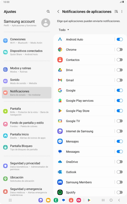 Pulsa la lista desplegable.