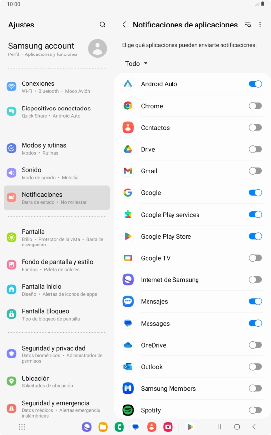 Pulsa la lista desplegable.