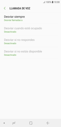 Pulsa el tipo de desvío deseado.