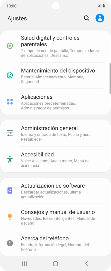 Pulsa Actualización de software.