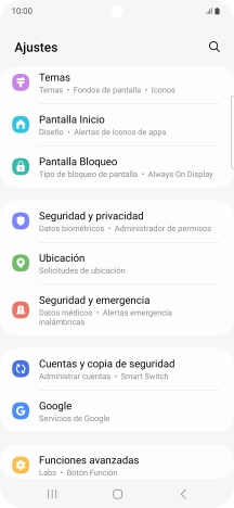 Pulsa Cuentas y copia de seguridad.