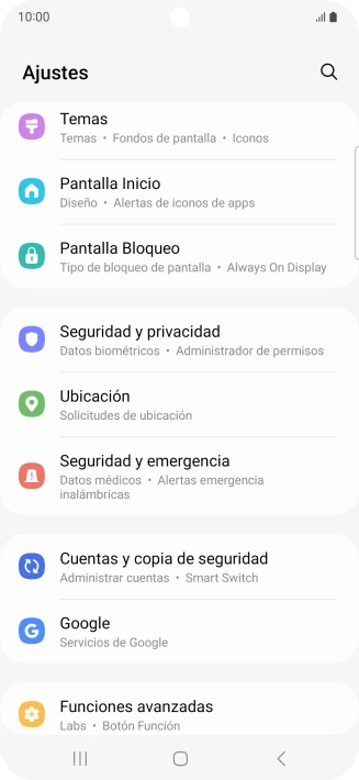 Pulsa Cuentas y copia de seguridad.