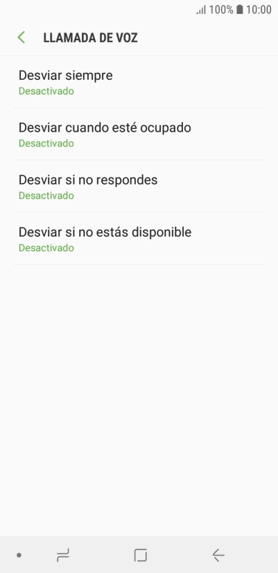 Pulsa el tipo de desvío deseado.