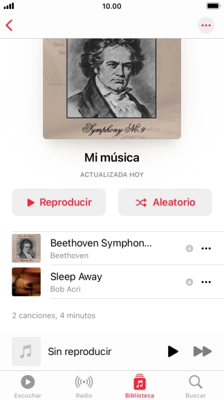 Desplázate a la categoría o a la lista de reproducción deseada y pulsa el archivo de música deseado.