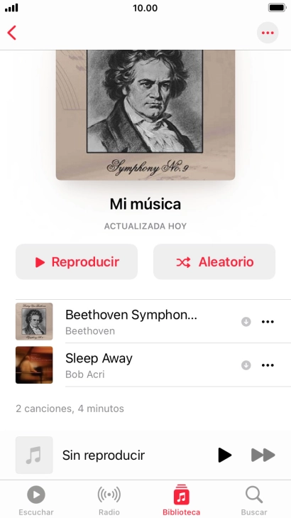 Desplázate a la categoría o a la lista de reproducción deseada y pulsa el archivo de música deseado.