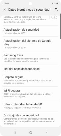 Pulsa Otros ajustes de seguridad. Pulsa Otros ajustes de seguridad.
