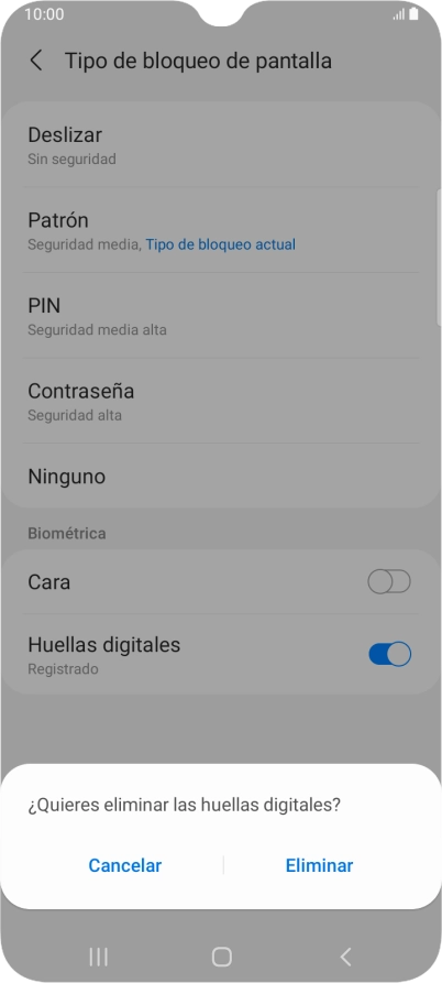 Pulsa Eliminar.