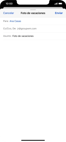 Pulsa en el campo de escritura  y escribe el texto del correo electrónico.