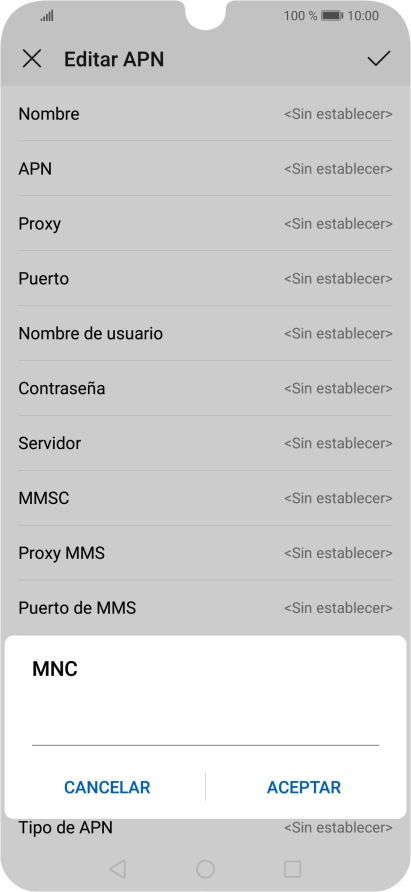 Introduce 01 y pulsa ACEPTAR.