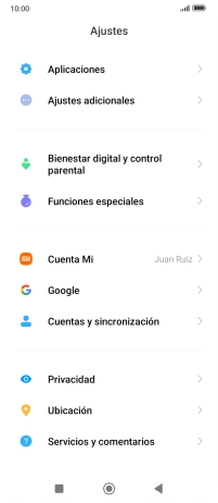 Pulsa Cuentas y sincronización.