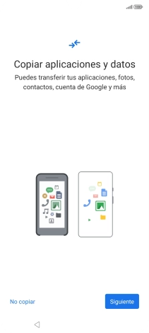 Pulsa No copiar y sigue las indicaciones de la pantalla para finalizar la activación del teléfono.