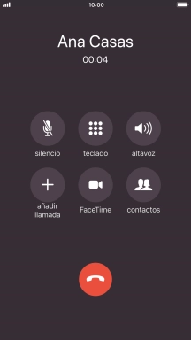Pulsa el icono de finalizar llamadas para colgar.