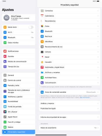 Pulsa Informe de privacidad de las apps.