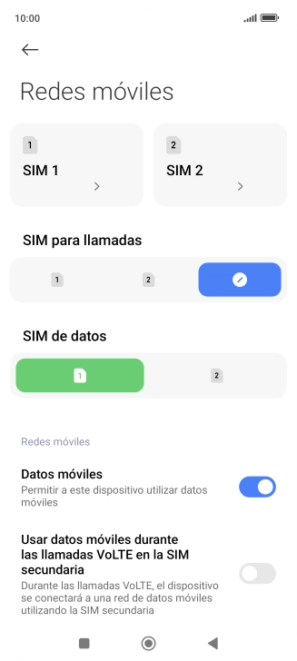 Pulsa la tarjeta SIM deseada. Pulsa la tarjeta SIM deseada.