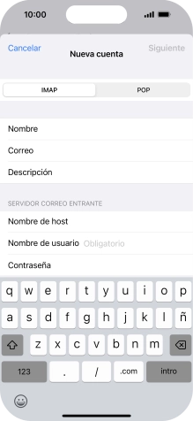 Pulsa Nombre de usuario e introduce el nombre de usuario de tu cuenta de correo electrónico.