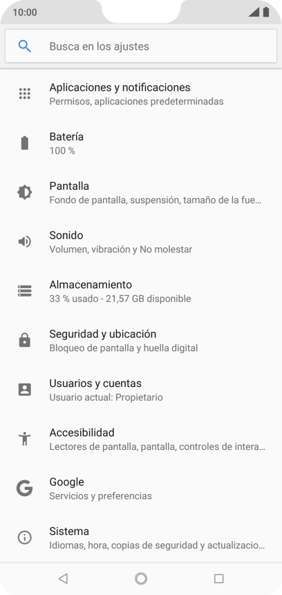 Pulsa Usuarios y cuentas.