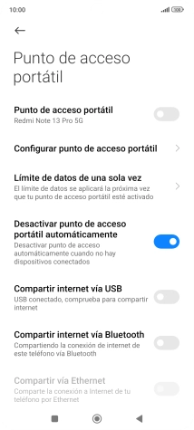 Pulsa Configurar punto de acceso portátil.