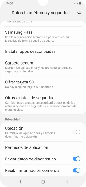 Pulsa Otros ajustes de seguridad.