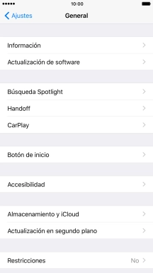 Pulsa Actualización de software. Si hay una versión de software nueva disponible, aparecerá ahora en la pantalla. Sigue las indicaciones de la pantalla para actualizar el software del teléfono.