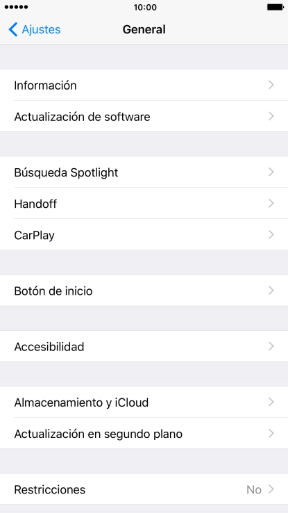 Pulsa Actualización de software. Si hay una versión de software nueva disponible, aparecerá ahora en la pantalla. Sigue las indicaciones de la pantalla para actualizar el software del teléfono.
