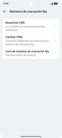 Pulsa Desactivar FDN.