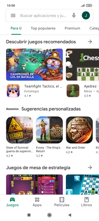 Pulsa en el campo de búsqueda.