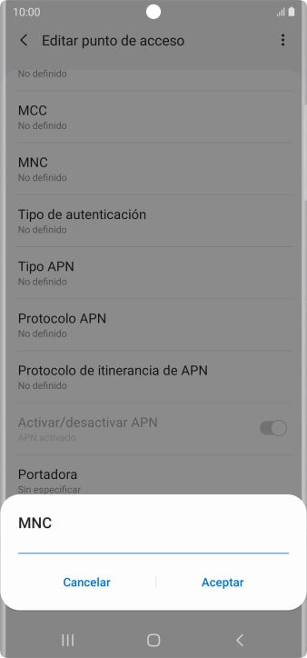 Introduce 01 y pulsa Aceptar.