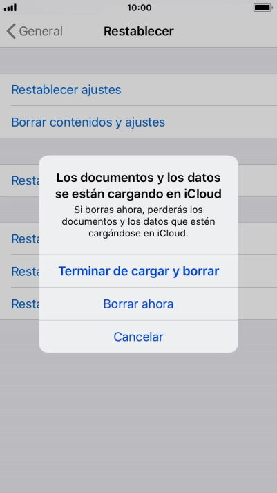 Pulsa Borrar ahora.