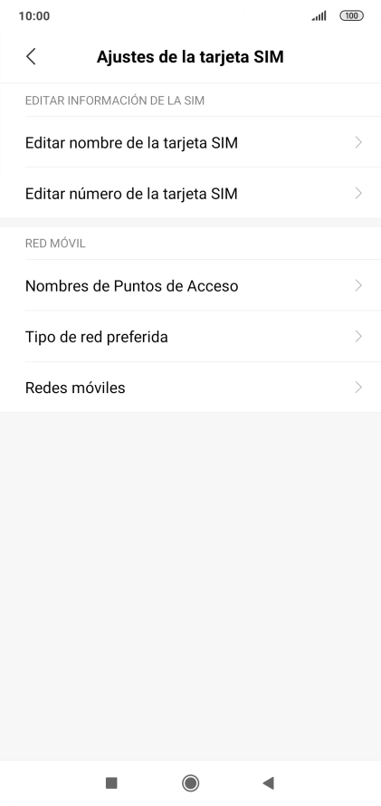 Pulsa Redes móviles.