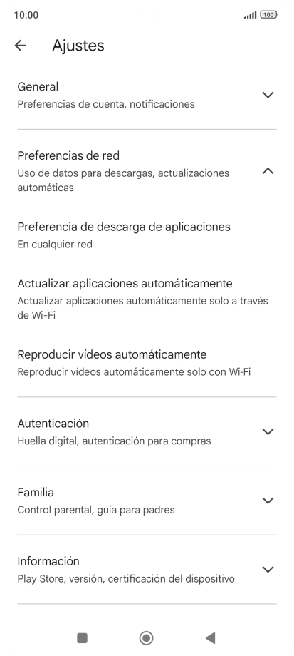 Pulsa Actualizar aplicaciones automáticamente.