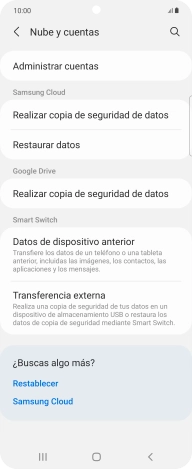 Pulsa Administrar cuentas.