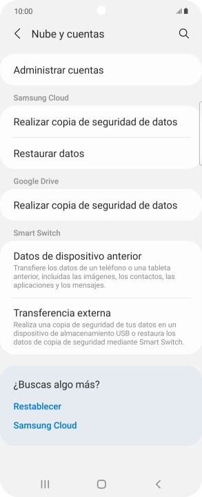 Pulsa Administrar cuentas.