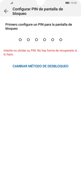 Pulsa CAMBIAR MÉTODO DE DESBLOQUEO.