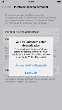 Si el wifi está desactivado, pulsa Activar Wi-Fi y Bluetooth.