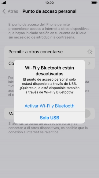 Si el wifi está desactivado, pulsa Activar Wi-Fi y Bluetooth.
