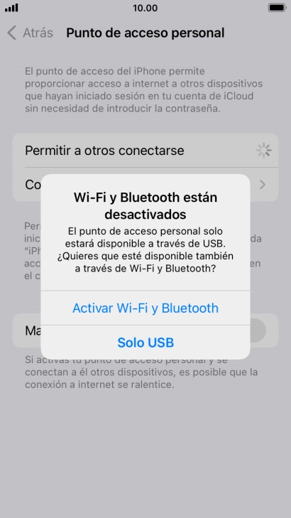 Si el wifi está desactivado, pulsa Activar Wi-Fi y Bluetooth.