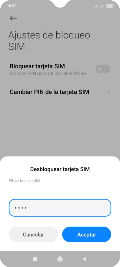 Introduce tu código PIN y pulsa Aceptar. Introduce tu código PIN y pulsa Aceptar.