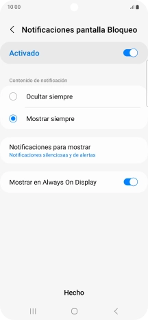 Pulsa los ajustes deseados para activarlos o desactivarlos.