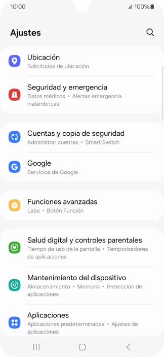 Pulsa Cuentas y copia de seguridad.