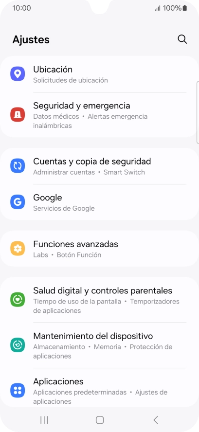 Pulsa Cuentas y copia de seguridad.