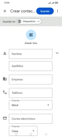 Pulsa Nombre e introduce el nombre deseado.