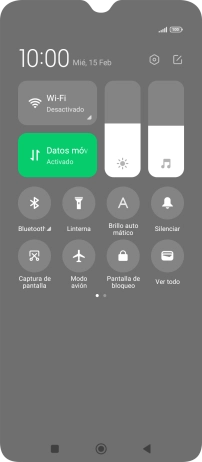 Pulsa el icono de datos móviles para activar o desactivar la función.
