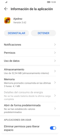 Pulsa Almacenamiento.