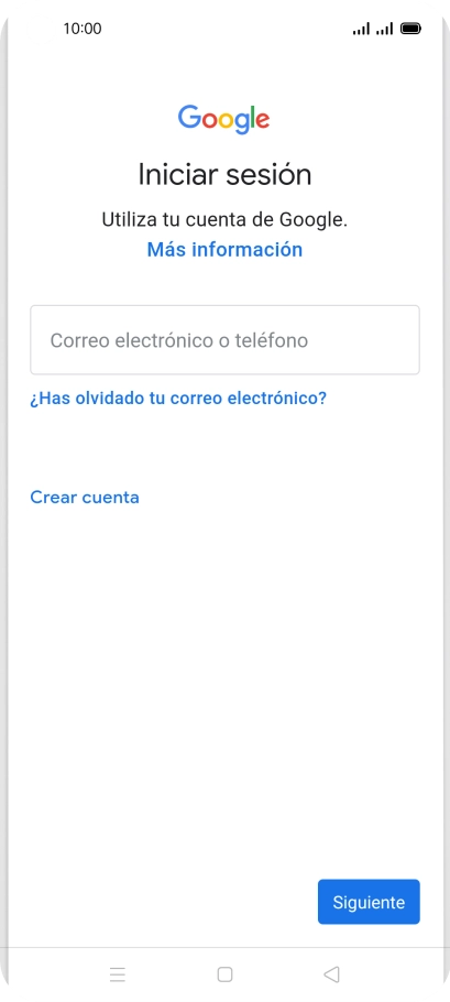 Si no tienes una cuenta de Google, pulsa Crear cuenta y sigue las indicaciones de la pantalla para ver cómo crear una cuenta nueva.