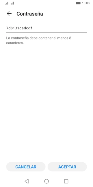 Introduce la contraseña de la conexión wifi y pulsa ACEPTAR.