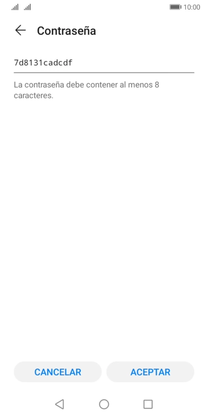 Introduce la contraseña de la conexión wifi y pulsa ACEPTAR.