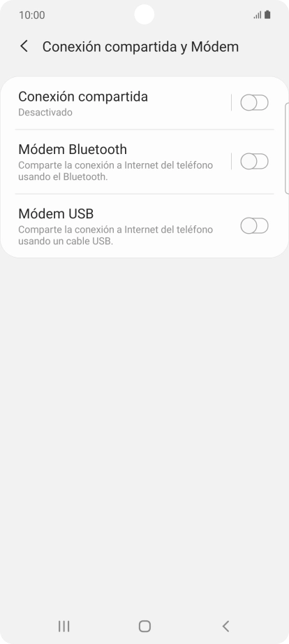 Pulsa Conexión compartida.