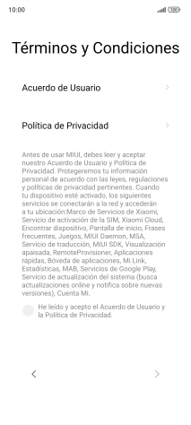 Pulsa en el campo  para aceptar los términos y condiciones.