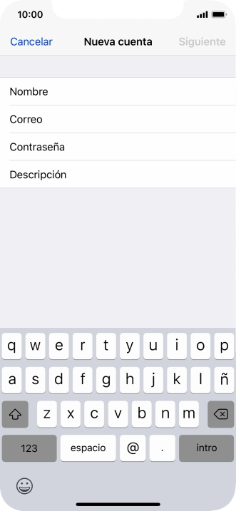 Pulsa Correo e introduce tu dirección de correo electrónico.