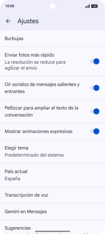 Pulsa Gemini en Mensajes.